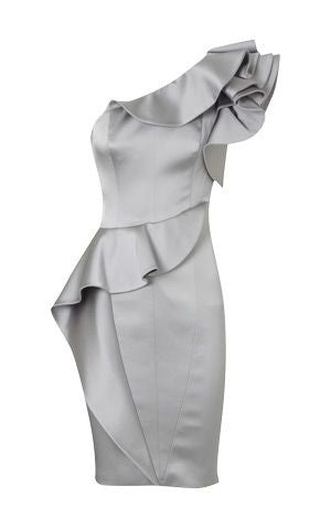 Light Grey One-Shoulder Dress