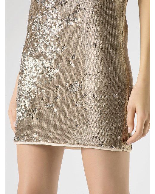 patrizia pepe gold dress Patrizia Pepe Tulle mini dress with sequins Vanilla (yellow) Woman Size III