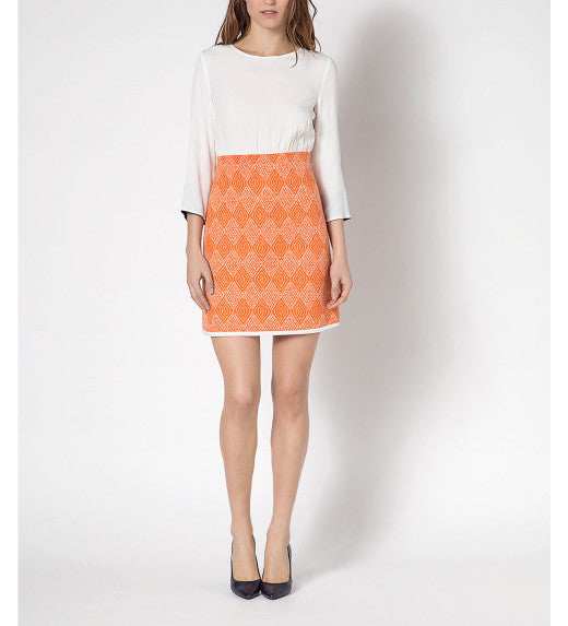 Orange and White Dress