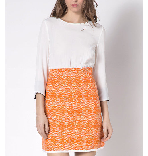 Orange and White Dress